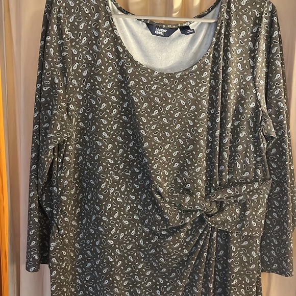 Lands End Women’s Size Large 3/4 Sleeve Knee Length Green Dress. Like New. - Picture 2 of 3